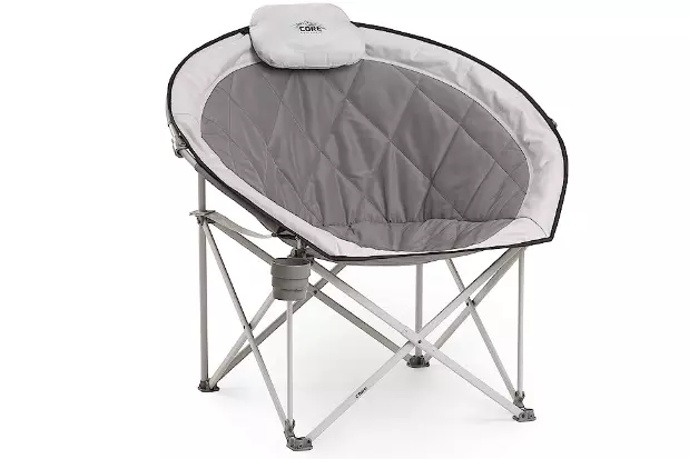 CORE 40025 Equipment Folding Oversized Padded Moon Round Saucer Chair with Carry Bag