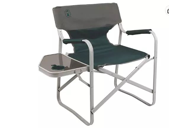 Coleman Outpost Breeze Portable Folding Deck Chair with Side Table